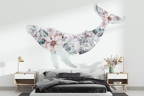 Baleia com flores Baleia com flores