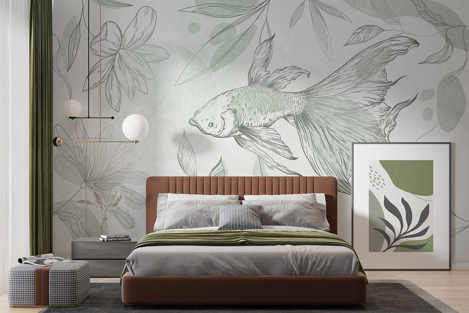 Fish and plants on a wall Fish and plants on a wall