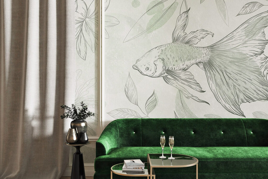 Fish and plants on a wall Fish and plants on a wall