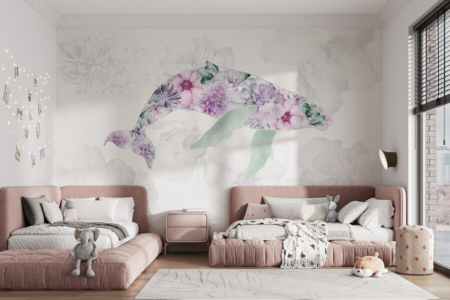 Golfinho com flores