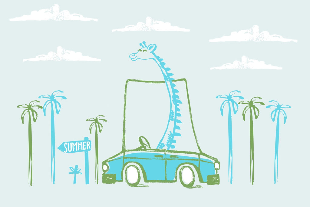 Girafa num carro Girafa num carro