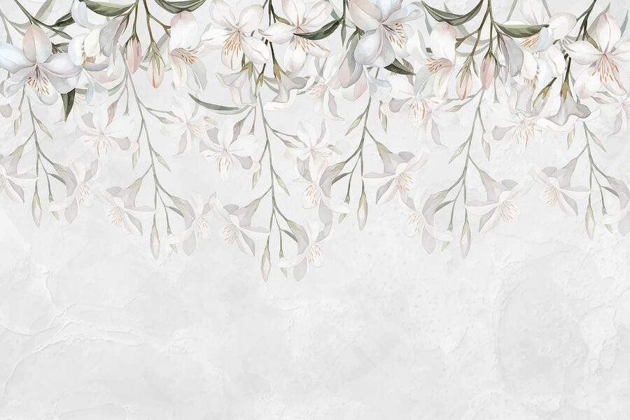 Flores brancas sobre um fundo branco