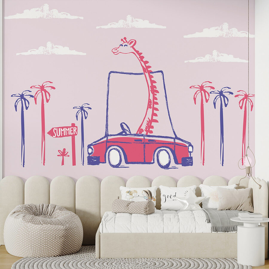 Girafa num carro