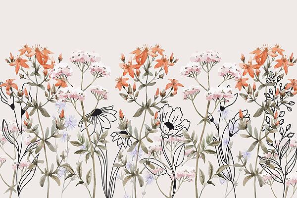 Arranjo floral caprichoso em tons suaves Arranjo floral caprichoso em tons suaves