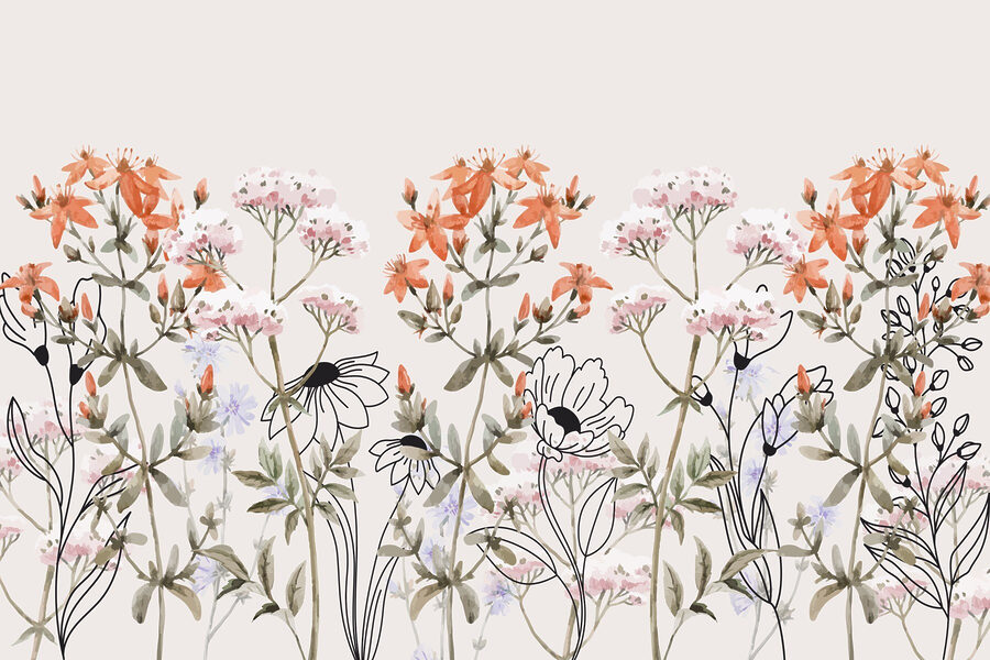 Arranjo floral caprichoso em tons suaves