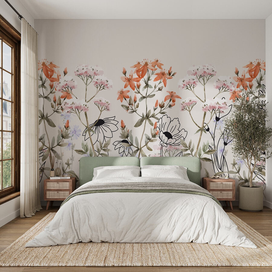 Arranjo floral caprichoso em tons suaves