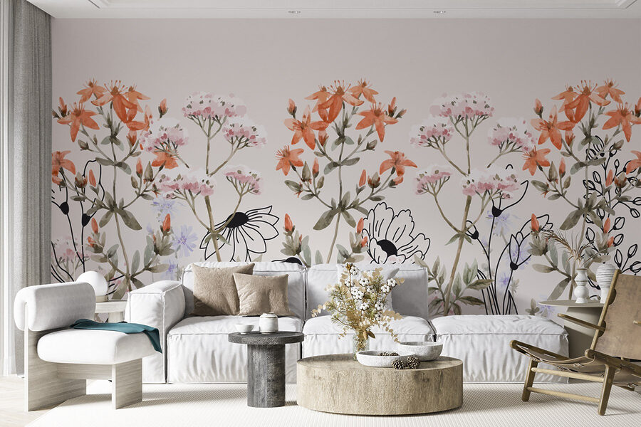 Arranjo floral caprichoso em tons suaves