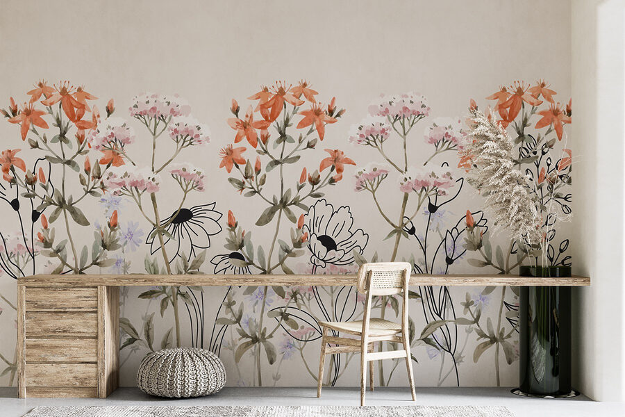 Arranjo floral caprichoso em tons suaves