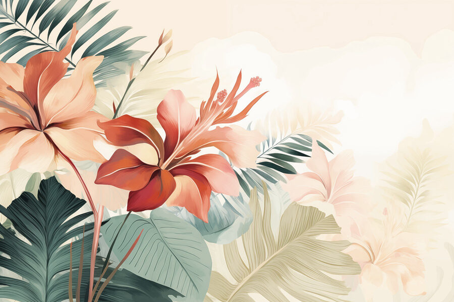 Flores delicadas em tons pastel suaves