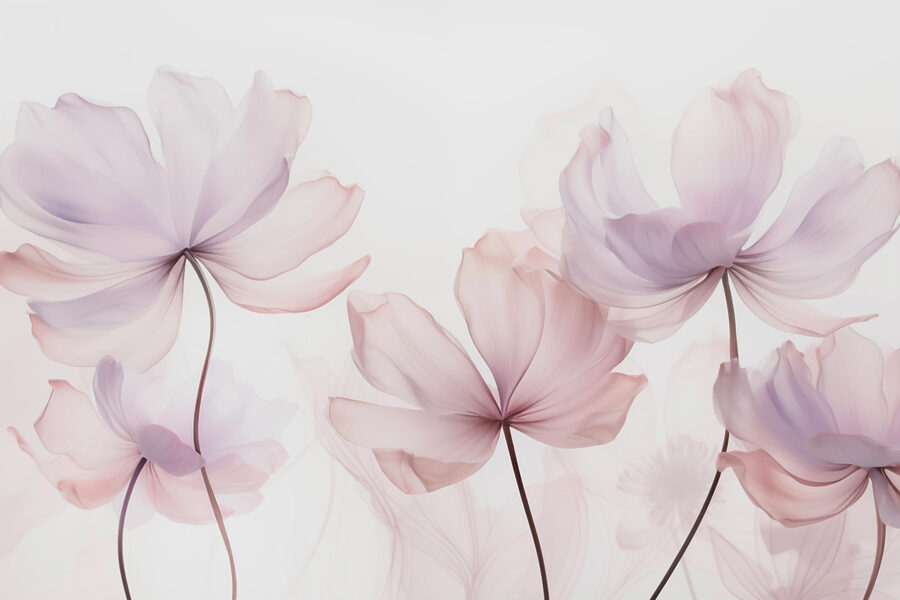 Flores delicadas em tons suaves