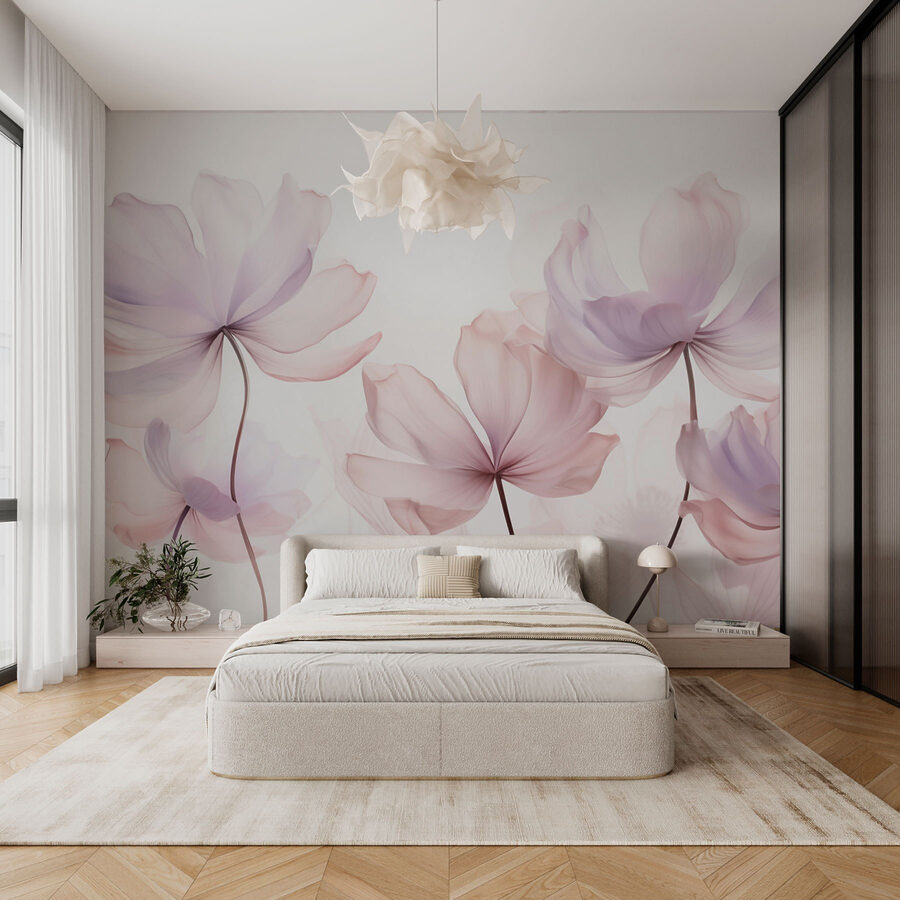 Flores delicadas em tons suaves