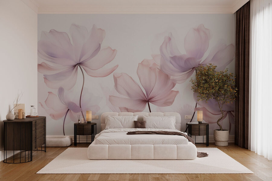Flores delicadas em tons suaves