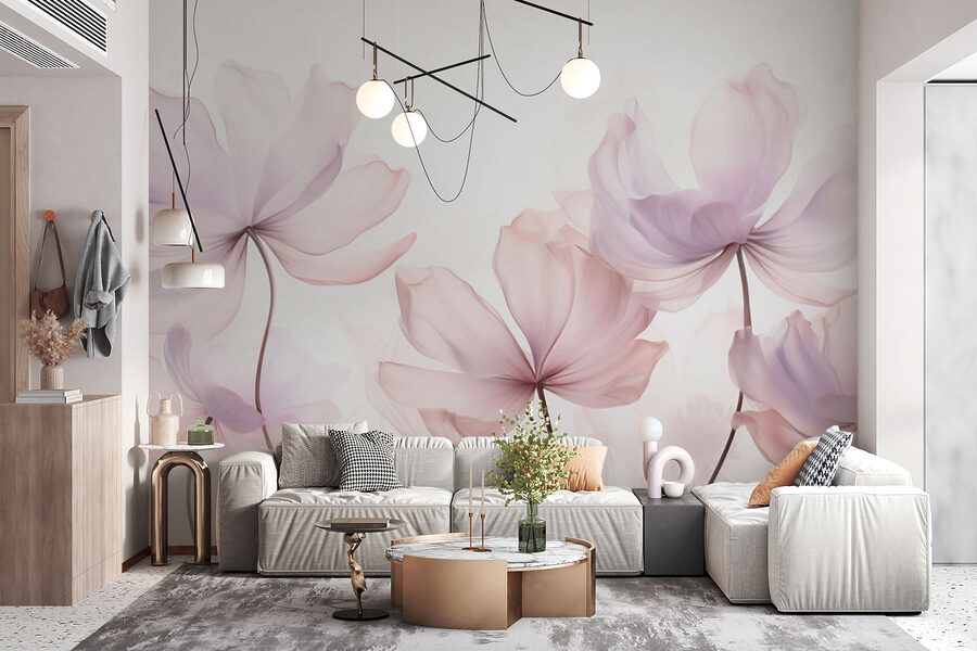Flores delicadas em tons suaves