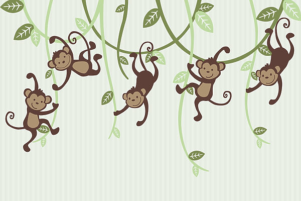Grupo de macacos nas vinhas Grupo de macacos nas vinhas