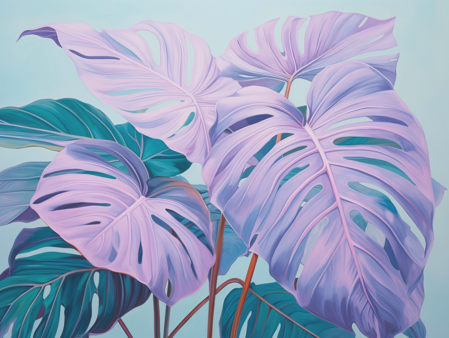 Dreamy leaves in pastel hues Dreamy leaves in pastel hues