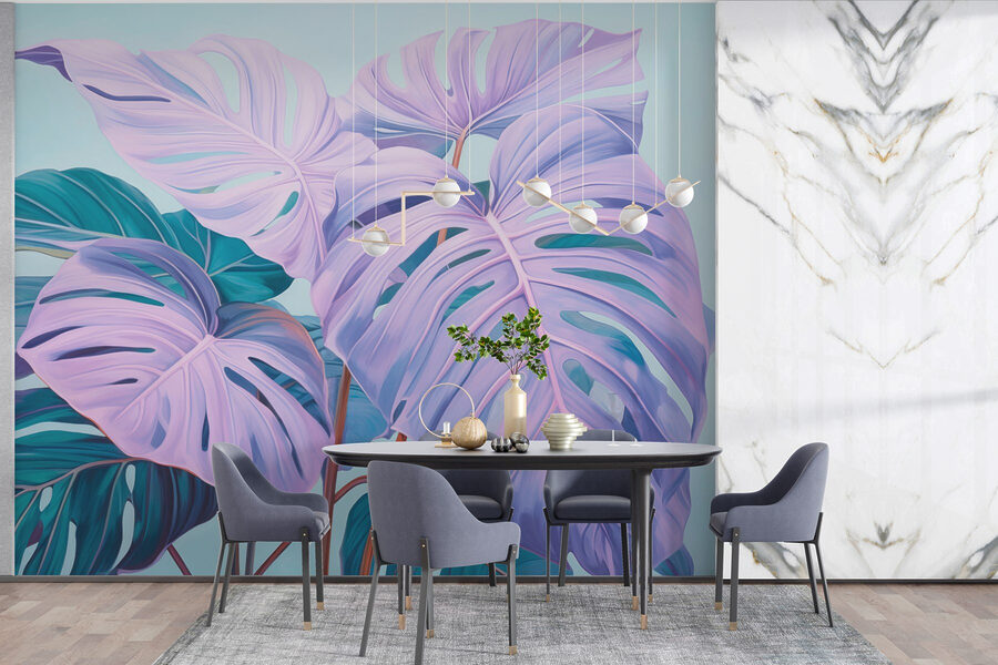 Folhas de sonho em tons pastel.
