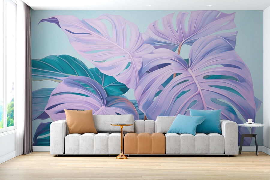 Folhas de sonho em tons pastel.