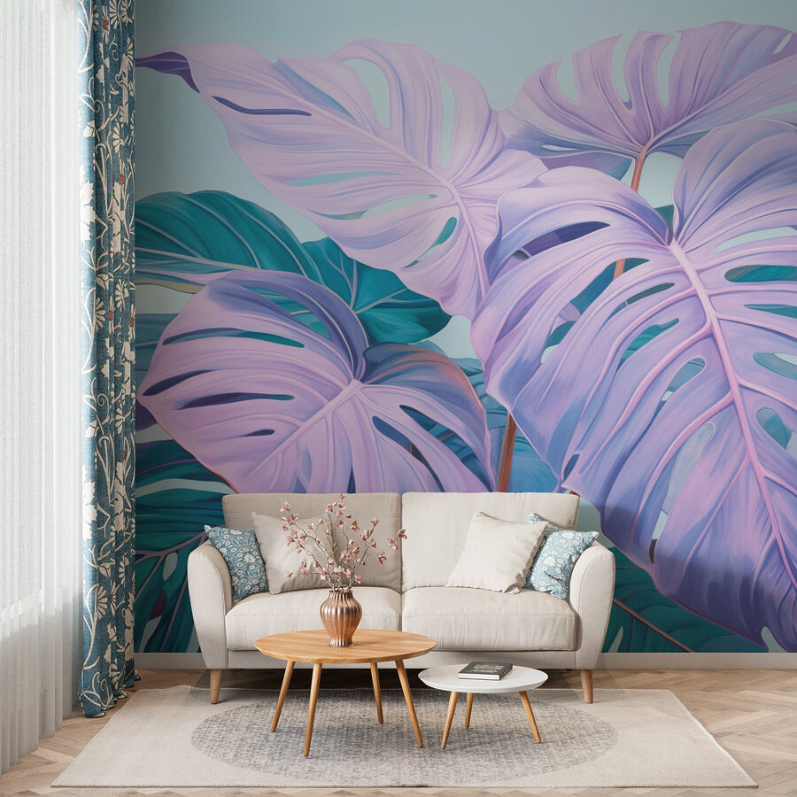 Folhas de sonho em tons pastel.