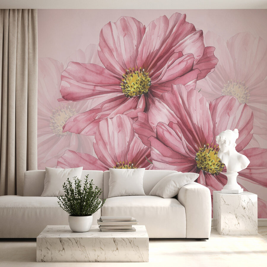 Grupo de flores cor-de-rosa