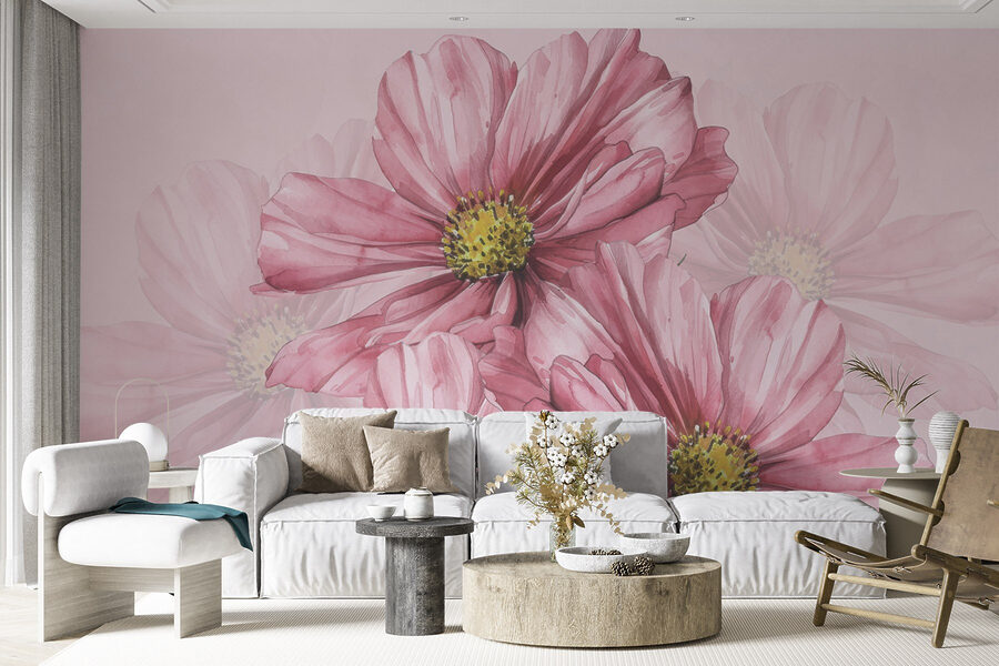 Grupo de flores cor-de-rosa