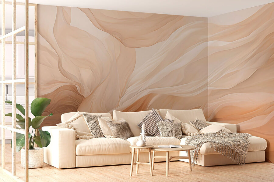 Papel de parede Ondas suaves de um suave fluxo de tecido. - Image 2
