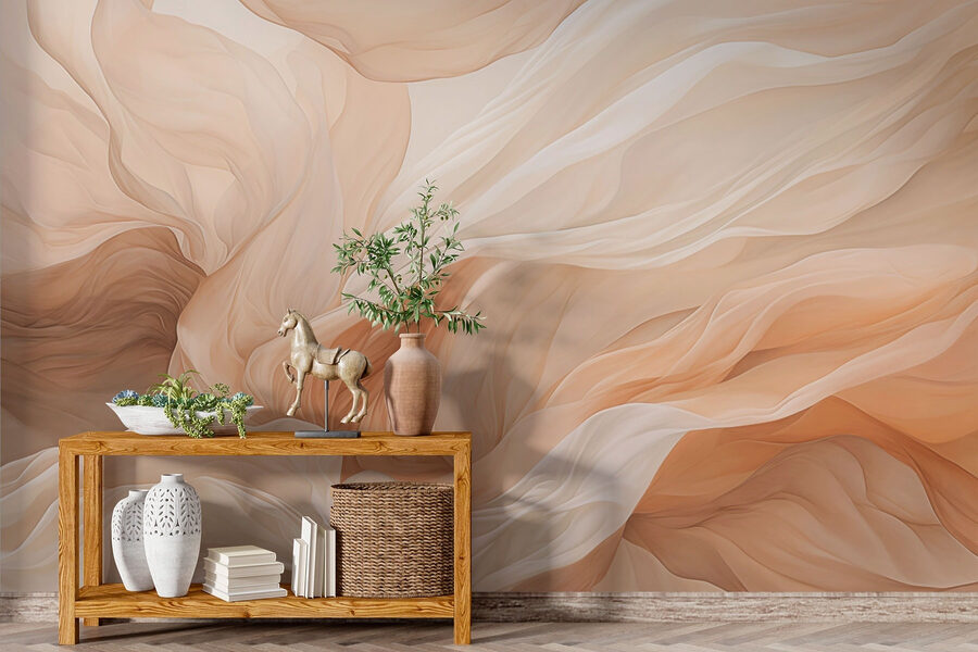 Papel de parede Ondas suaves de um suave fluxo de tecido. - Image 3