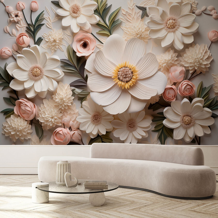 Grupo de flores de papel