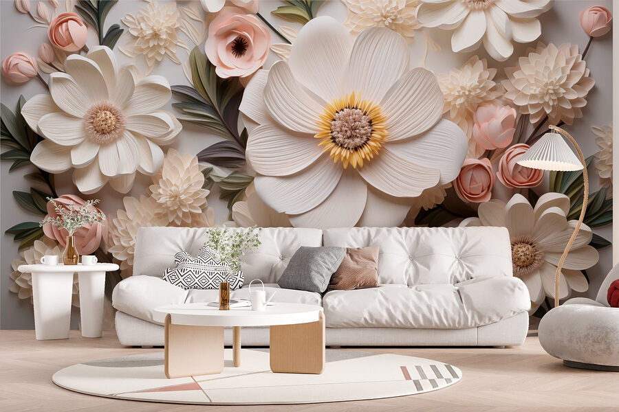 Grupo de flores de papel