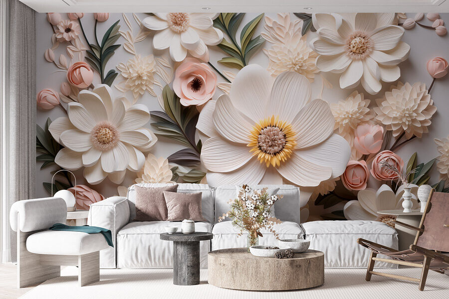 Grupo de flores de papel