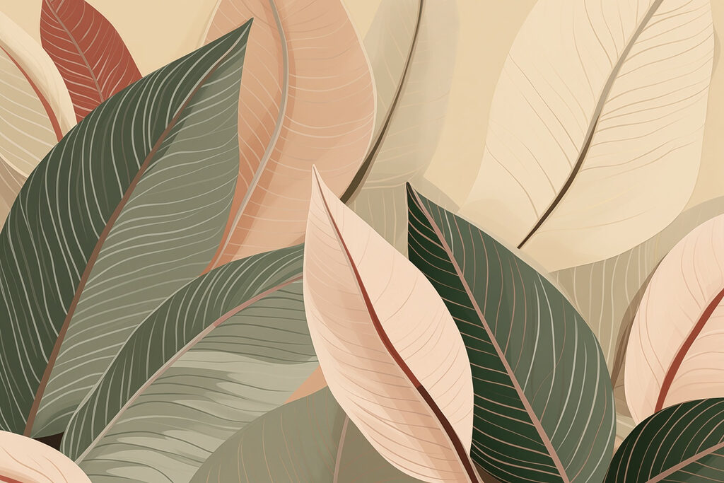 Tons naturais de folhas em camadas Tons naturais de folhas em camadas