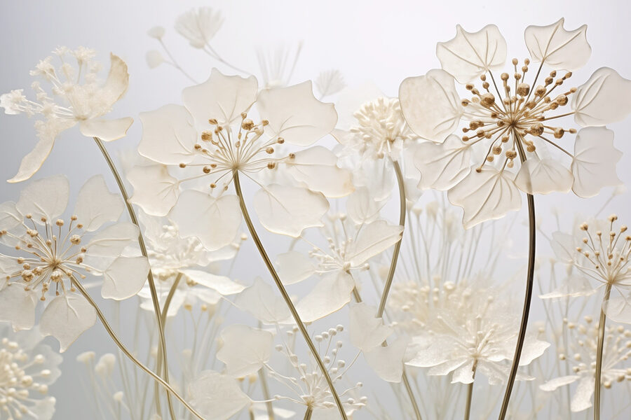 Flores delicadas sob uma luz suave