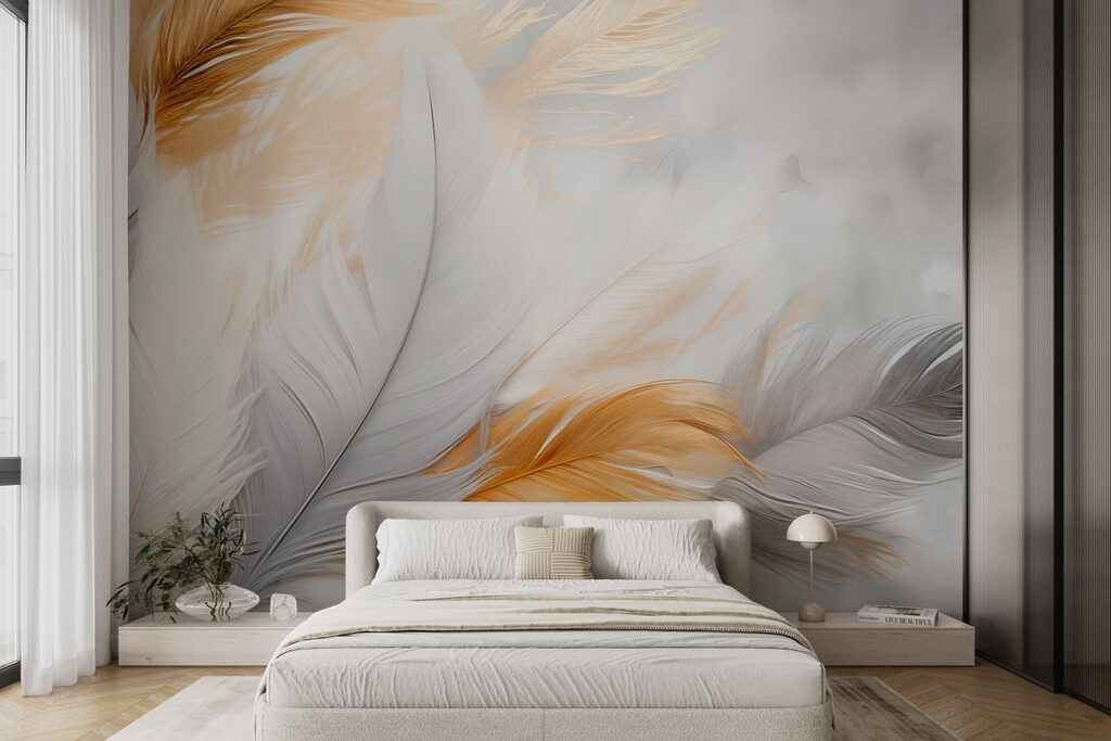 Delicate feathers in soft colors Delicate feathers in soft colors