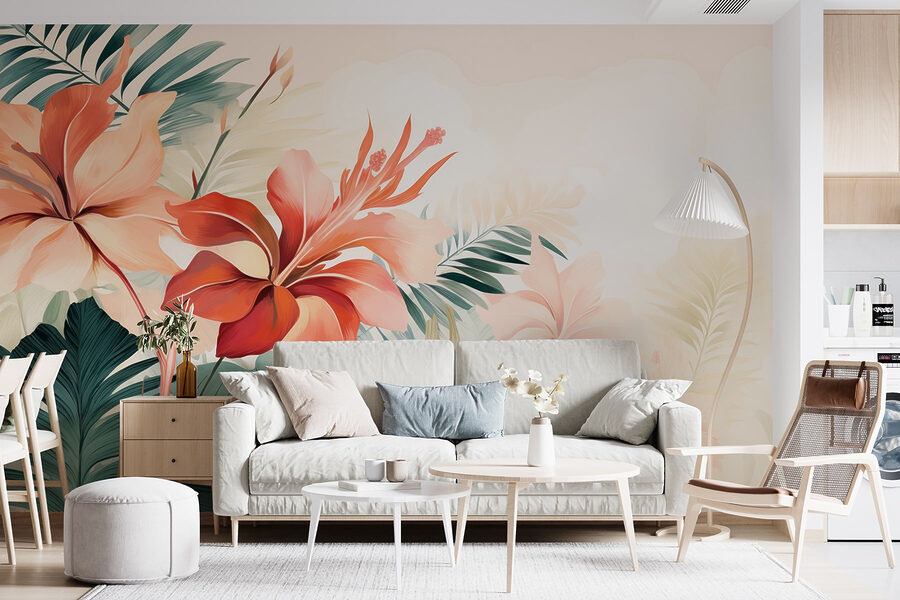 Flores delicadas em tons pastel suaves