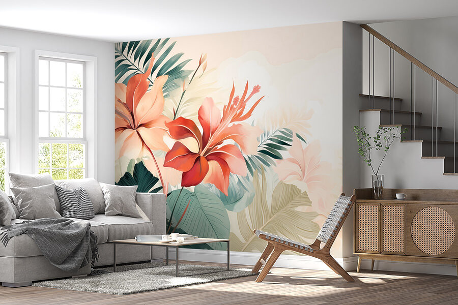 Flores delicadas em tons pastel suaves