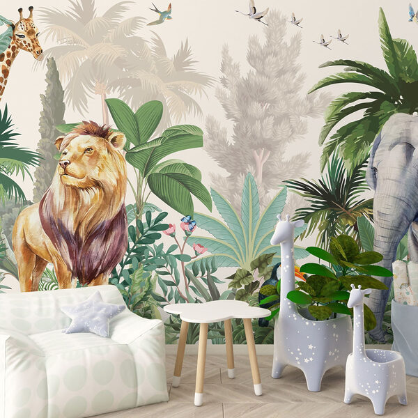 Papel de parede com animais e pássaros Papel de parede com animais e pássaros