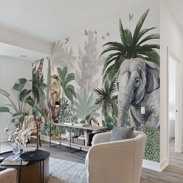 Papel de parede com animais e pássaros Papel de parede com animais e pássaros