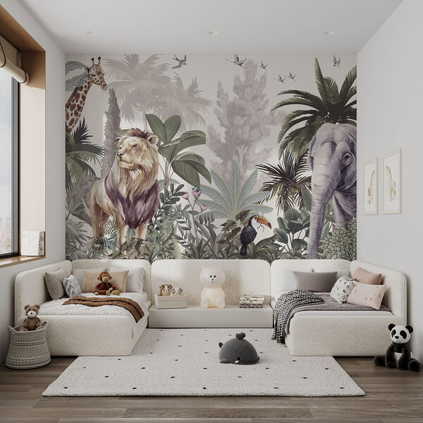 Papel de parede com animais e pássaros Papel de parede com animais e pássaros