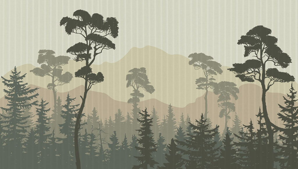Paisagem de árvores e montanhas Paisagem de árvores e montanhas