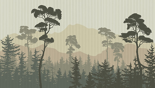 Paisagem de árvores e montanhas Paisagem de árvores e montanhas