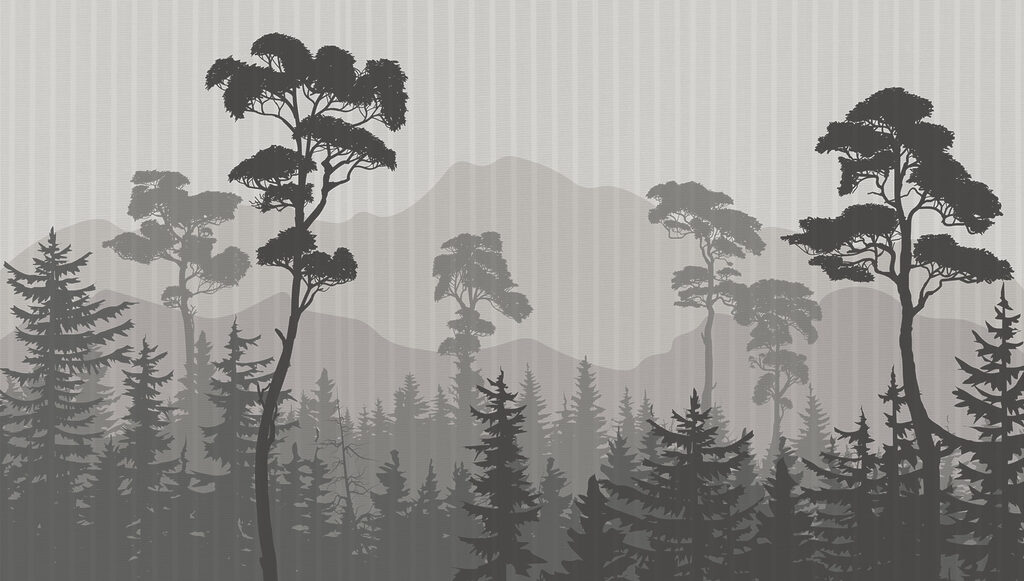 Paisagem de árvores e montanhas Paisagem de árvores e montanhas