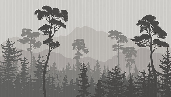 Paisagem de árvores e montanhas Paisagem de árvores e montanhas