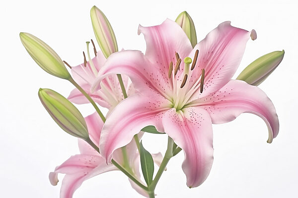 Lírio cor-de-rosa com botões Lírio cor-de-rosa com botões