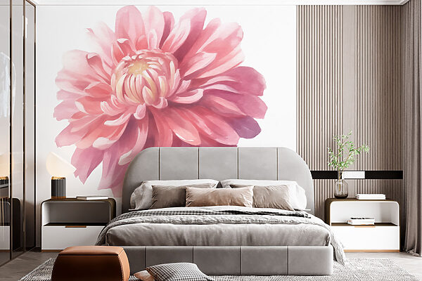 Flor cor-de-rosa com folhas verdes Flor cor-de-rosa com folhas verdes