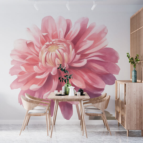 Flor cor-de-rosa com folhas verdes Flor cor-de-rosa com folhas verdes