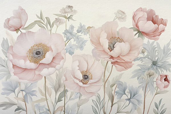 Pintura de flores numa parede Pintura de flores numa parede