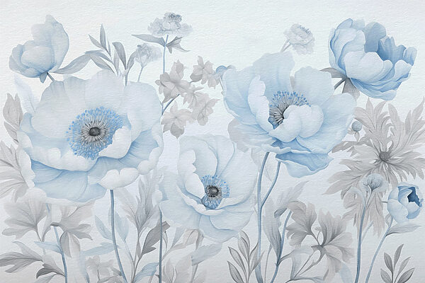 Pintura de flores sobre um fundo branco Pintura de flores sobre um fundo branco