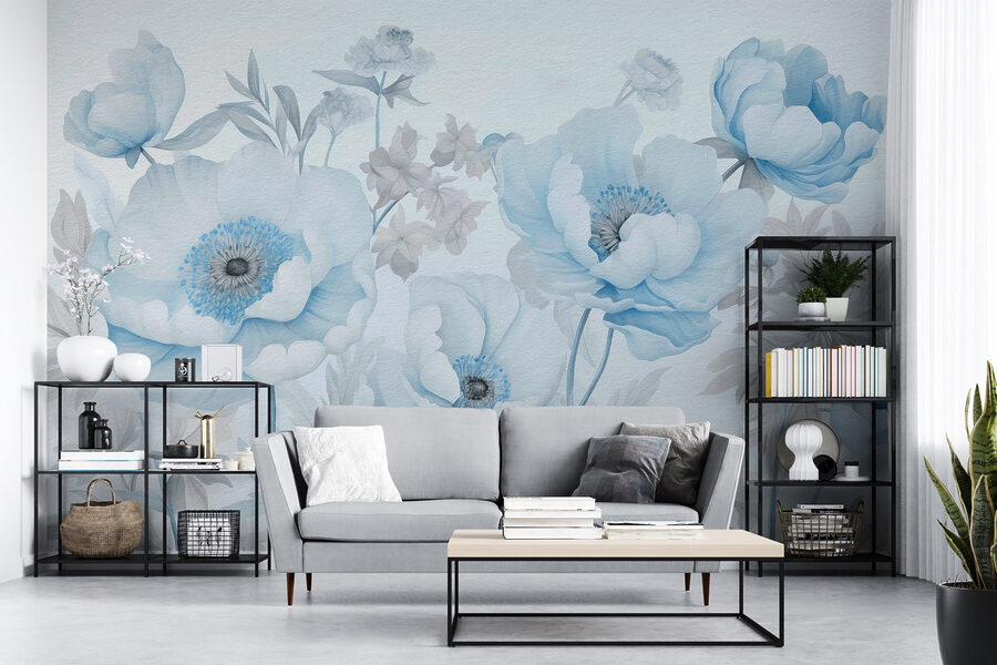 Pintura de flores sobre um fundo branco