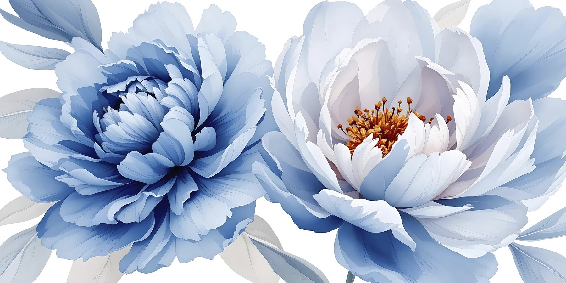 Delicate blooms in soft blue hues