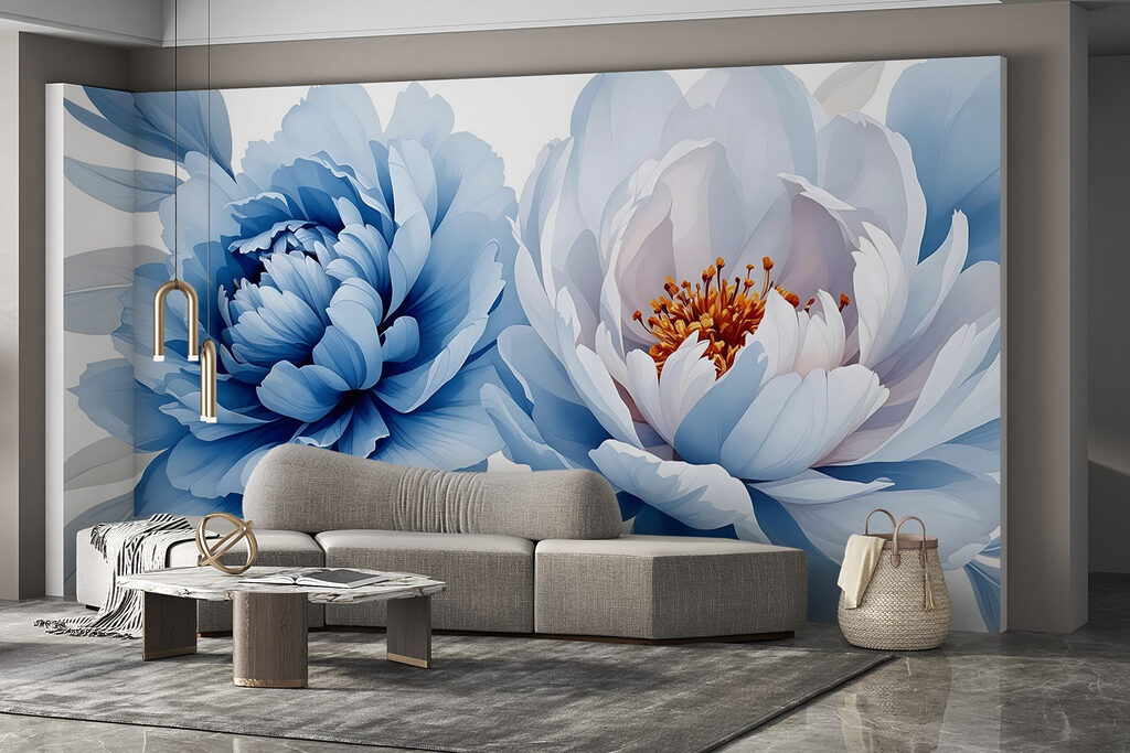 Delicate blooms in soft blue hues