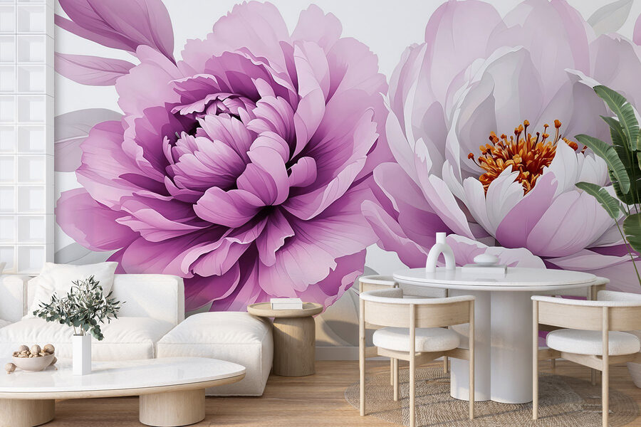 Lindas flores em cores suaves